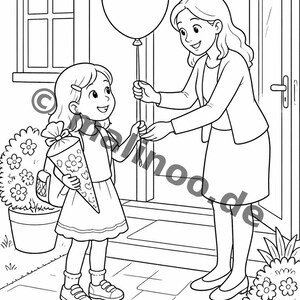 My First Day of School Creative Coloring Book for Ages 6 and Up – 100 Pictures to Color – Gift for Siblings on Birth (PDF) E2 image 11