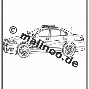 Police Coloring Book PDF Download Digital – 50 Coloring Pages for Children – Volume 1 Edition 1 (DIN A4) image 7