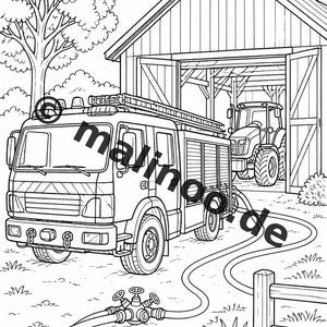 Fire Coloring Book for Kids – 20 Coloring Pages – PDF Download E1/B2 (DIN-A4) – Party Favor, Gift, Children's Birthday Party, Guest Gift image 5
