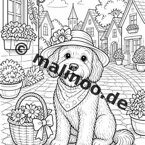 Hunde Malbuch Kinder – 100 Ausmalbilder – PDF Download E1/B1 (DIN-A4) – Geschenk, Beschäftigung, Adventskalender, Geburtstag Bild 7