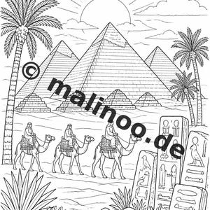 Ägypten Malbuch PDF Download digital – 20 Ausmalbilder für Kinder – Buch 02 Edition 1 (DIN-A4) Bild 3