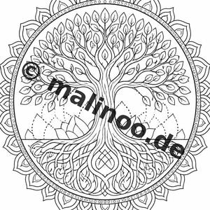 Mandalas kleurboek voor kinderen – 20 kleurplaten – PDF-download E1/B2 (DIN-A4) – Feestartikel, cadeau, kinderfeestje, gastgeschenk afbeelding 15
