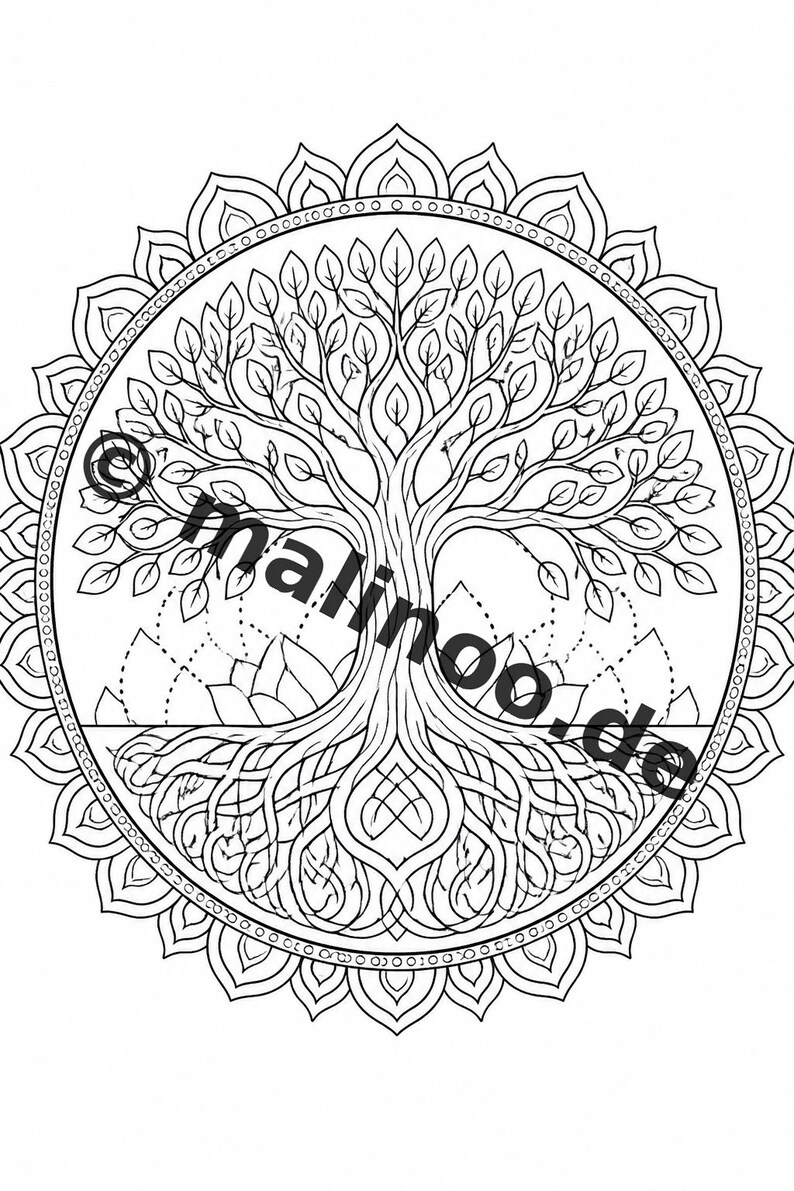 Mandalas kleurboek voor kinderen – 20 kleurplaten – PDF-download E1/B2 (DIN-A4) – Feestartikel, cadeau, kinderfeestje, gastgeschenk afbeelding 15