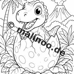 Baby-Dinosaurier Malbuch PDF Download digital – 20 Ausmalbilder für Kinder – Buch 02 Edition 1 (DIN-A4) Bild 3