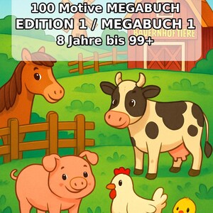 Farm Coloring Book PDF Download Digital – 100 Coloring Pages for Children – MEGA BOOK 01 Edition 1 (DIN A4) image 2