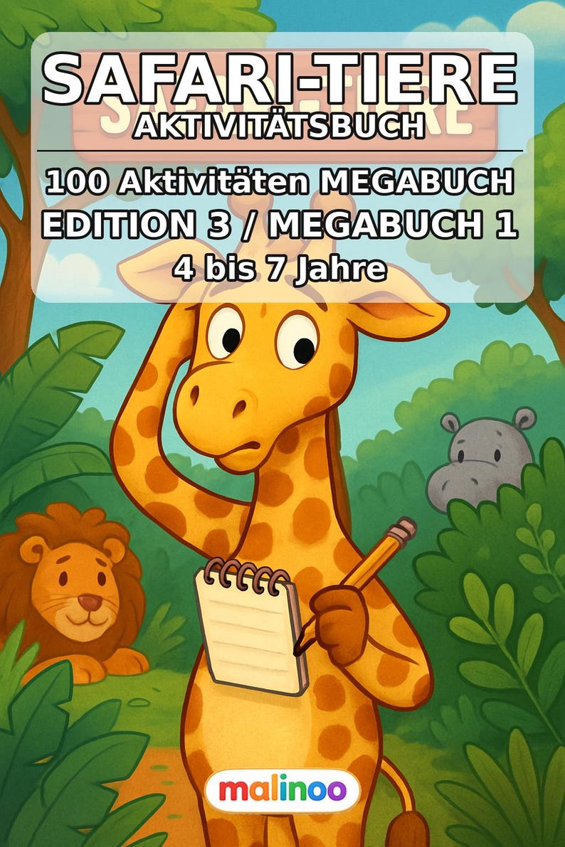 100 Safari-Tiere Rätsel zum Knobeln ab 8 Jahren – Geschenk zur Einschulung und Schultüte – Beschäftigungsblätter (PDF) E1 Bild 2