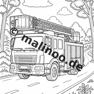Feuer Malbuch Kinder – 20 Ausmalbilder – PDF Download E1/B3 (DIN-A4) – Mitgebsel, Geschenk, Kindergeburtstag, Gastgeschenk Bild 12