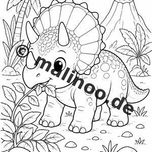 Baby Dinosaur Coloring Book PDF Download Digital – 20 Coloring Pages for Children – Book 01 Edition 1 (DIN A4) afbeelding 5