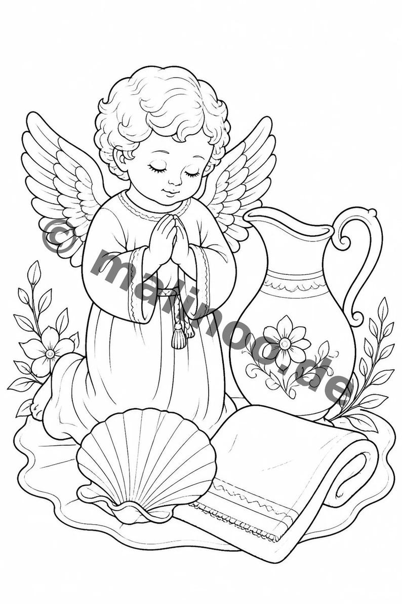 Baptism coloring pages for children – gift for starting school and school cone – 20 coloring pages (PDF) E1/B2 image 8