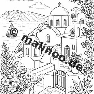 Greece Coloring Book for Kids – 50 Coloring Pages – PDF Download E1/B1 (DIN-A4) – Gift, Travel Activity, Birthday, Activity image 11