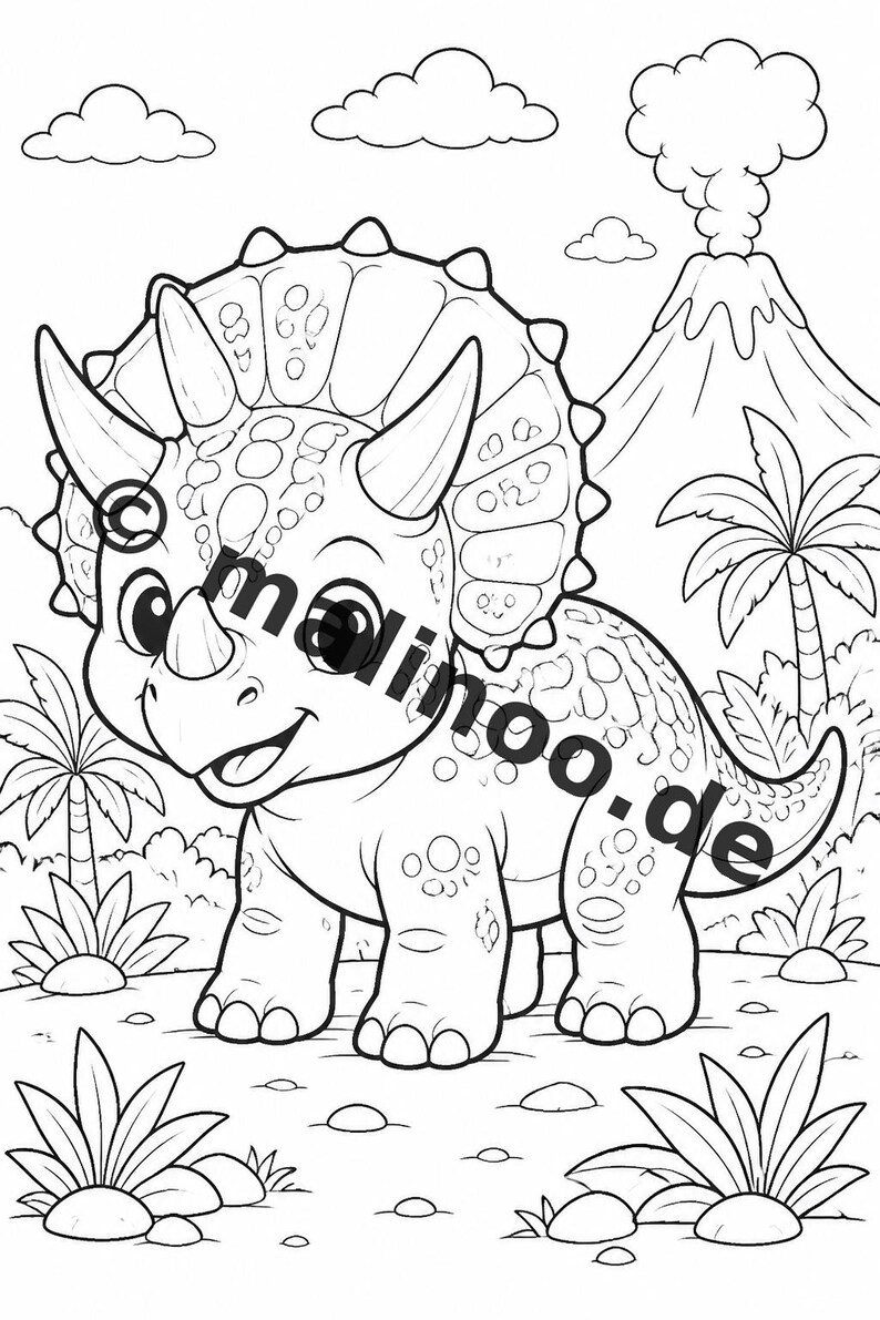Baby-Dinosaurier Malbuch PDF Download digital – 20 Ausmalbilder für Kinder – Buch 02 Edition 1 (DIN-A4) Bild 6