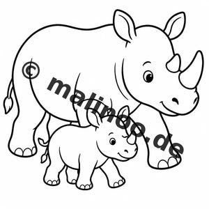 Rhinoceros Activity Book for Children – 100 Puzzle and Activity Pages – PDF Download E1/B1 (DIN-A4) – Gift, Activity, Advent Calendar image 4