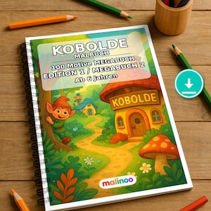 Kobolde Malbuch PDF Download digital – 100 Ausmalbilder für Kinder – MEGABUCH 02 Edition 1 (DIN-A4)