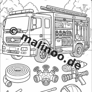 Fire coloring pages for children aged 8 and up – a small Easter gift for children – 20 pages (PDF) E4/B3 image 6