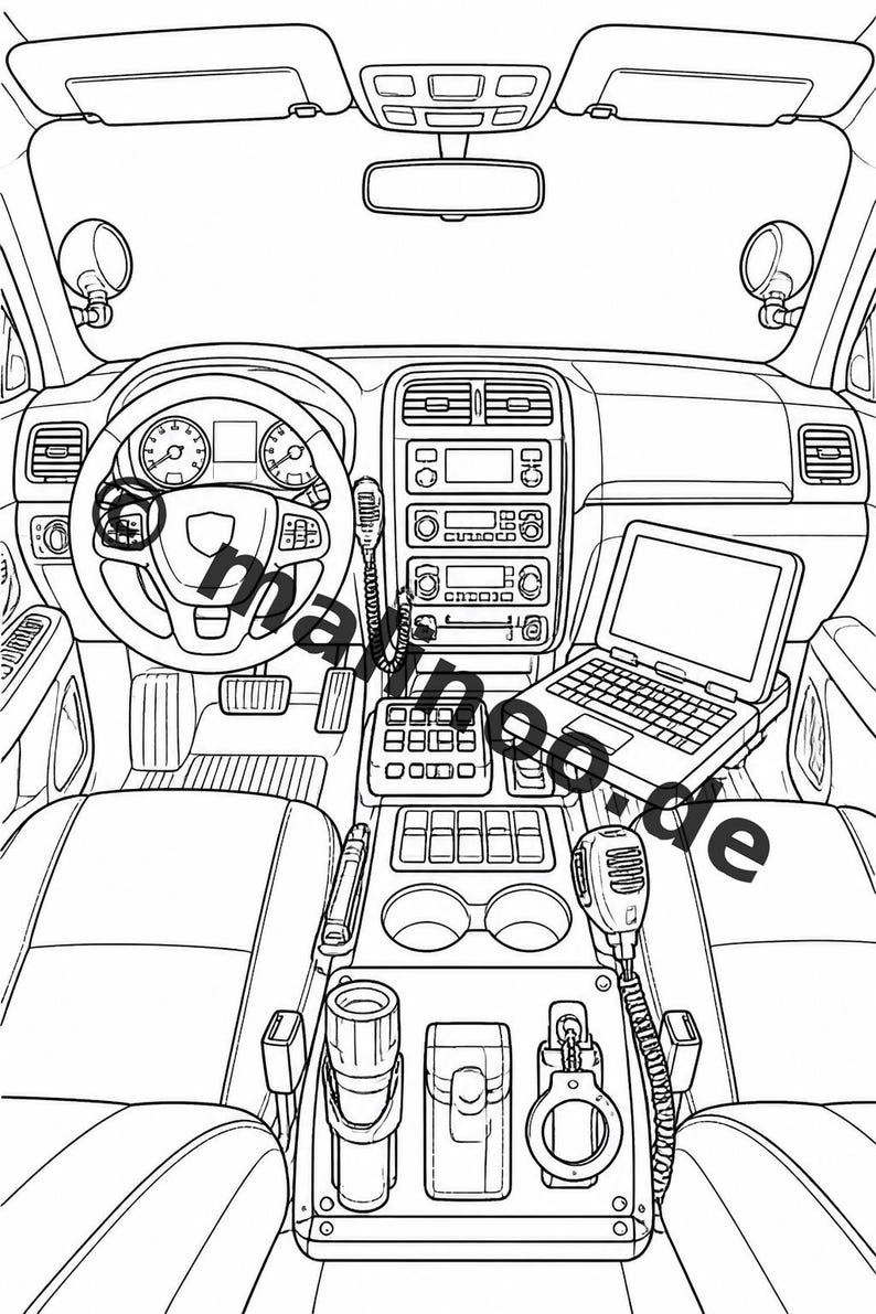 Police Coloring Book PDF Download Digital – 100 Coloring Pages for Children – MEGA BOOK 01 Edition 1 (DIN A4) image 7