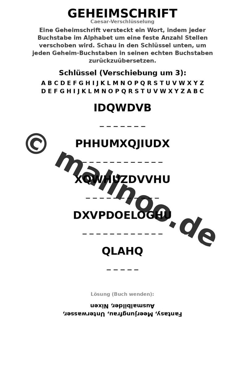 Meerjungfrauen Aktivitätsbuch Kinder – 100 Rätsel- und Aktivitätsseiten – gedruckt+lose E1/B1 (DIN-A4) – Geschenk, Beschäftigung Bild 7