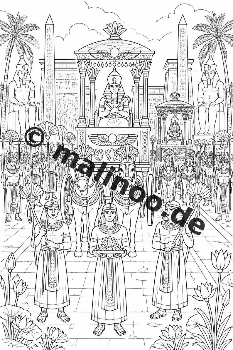 Libro para colorear de Egipto en formato PDF (descarga digital): 20 páginas para colorear para niños. Libro 03, Edición 1 (DIN-A4). imagen 9