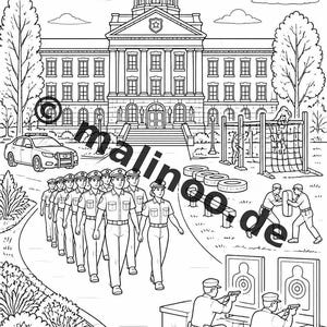 Police Coloring Book for Kids – 20 Coloring Pages – PDF Download E1/B3 (DIN-A4) – Party Favor, Gift, Children's Birthday Party, Party Favor image 16