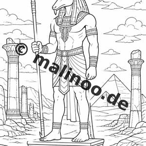 Ägypten Malbuch Kinder – 100 Ausmalbilder – PDF Download E1/B4 (DIN-A4) – Geschenk, Beschäftigung, Adventskalender, Geburtstag Bild 12