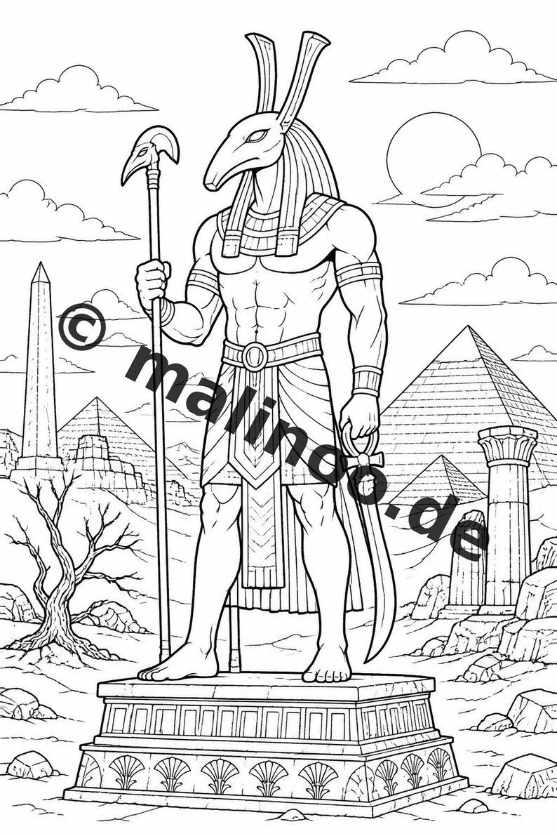 Egypt Coloring Book PDF Download Digital – 50 Coloring Pages for Children – Volume 3 Edition 1 (DIN-A4) image 12