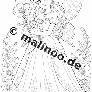 Fairy coloring book to print for ages 8 and up – 100 pictures to color – creative without a phone or tablet (PDF) E2 image 9