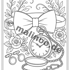 Wedding coloring book as a PDF for children – varied motifs for kindergarten and school children – 20 coloring pages E1/B3 image 5