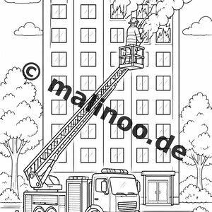 Feuer Malbuch Kinder – 20 Ausmalbilder – PDF Download E1/B3 (DIN-A4) – Mitgebsel, Geschenk, Kindergeburtstag, Gastgeschenk Bild 4
