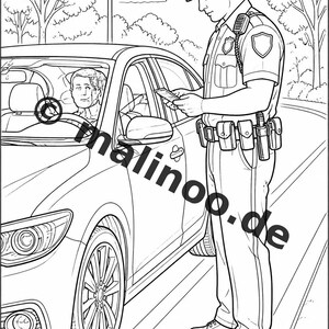 Libro para colorear de policías en formato PDF (descarga digital): 20 páginas para colorear para niños – Libro 03 Edición 1 (DIN-A4) imagen 18