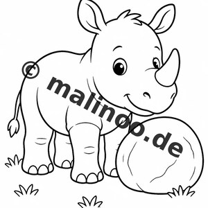 Rhinoceros Activity Book for Children – 100 Puzzle and Activity Pages – PDF Download E1/B1 (DIN-A4) – Gift, Activity, Advent Calendar image 3