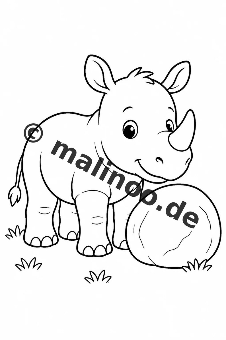 Rhinoceros Activity Book for Children – 100 Puzzle and Activity Pages – PDF Download E1/B1 (DIN-A4) – Gift, Activity, Advent Calendar image 3