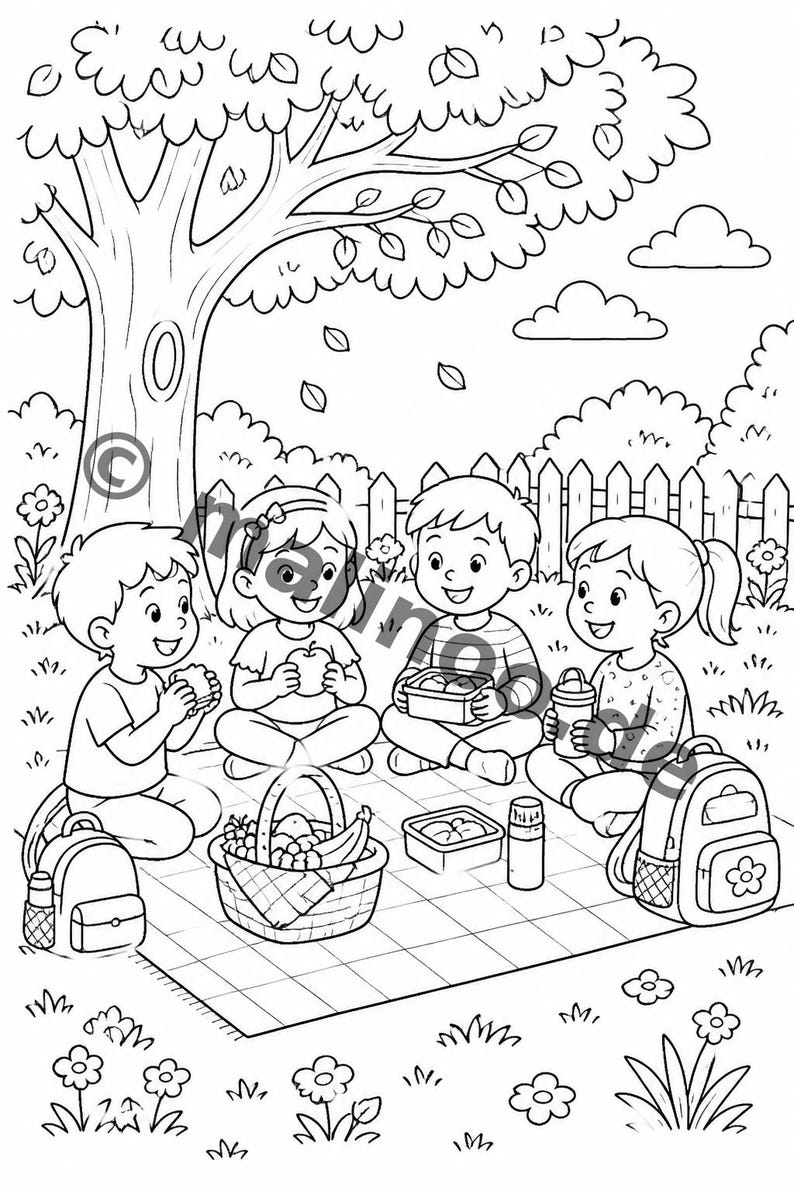 My First Day of School Creative Coloring Book for Ages 6 and Up – 100 Pictures to Color – Gift for Siblings on Birth (PDF) E2 image 8