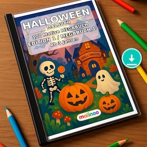 Halloween coloring pages for children – a quiet activity for rainy days at home – 100 coloring pages (PDF) E1 image 1