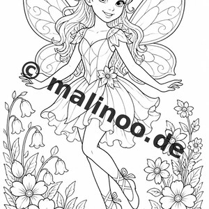 Fairy coloring book to print for ages 8 and up – 100 pictures to color – creative without a phone or tablet (PDF) E2 image 4