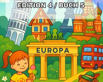 Europe Coloring Book PDF Download digital – 20 coloring pages for children – Book 05 Edition 1 (DIN-A4)