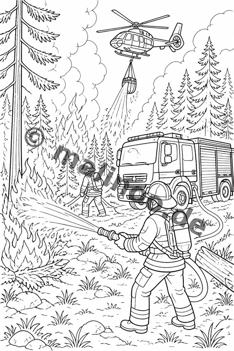 Fire Coloring Book for Ages 8 and Up – 100 Pictures to Color – Gift Idea for Children Ages 8 and Up (DIN A4) E1 image 14