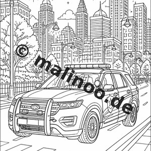 Politie kleurboek PDF download digitaal – 50 kleurplaten voor kinderen – Deel 2 Editie 1 (DIN-A4) afbeelding 20