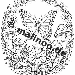 Schmetterlinge Malbuch Kinder – 100 Ausmalbilder – PDF Download E1/B1 (DIN-A4) – Geschenk, Beschäftigung, Adventskalender, Geburtstag Bild 11