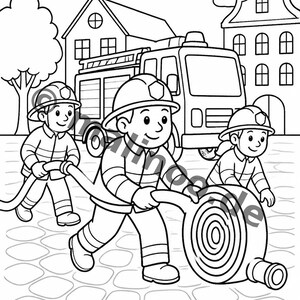 Feuerwehr Comic-Style Malbuch zum Ausmalen für Kinder – ruhige Beschäftigung für Regentage zu Hause – 50 Ausmalbilder (DIN-A4) E2/B1-2 afbeelding 12