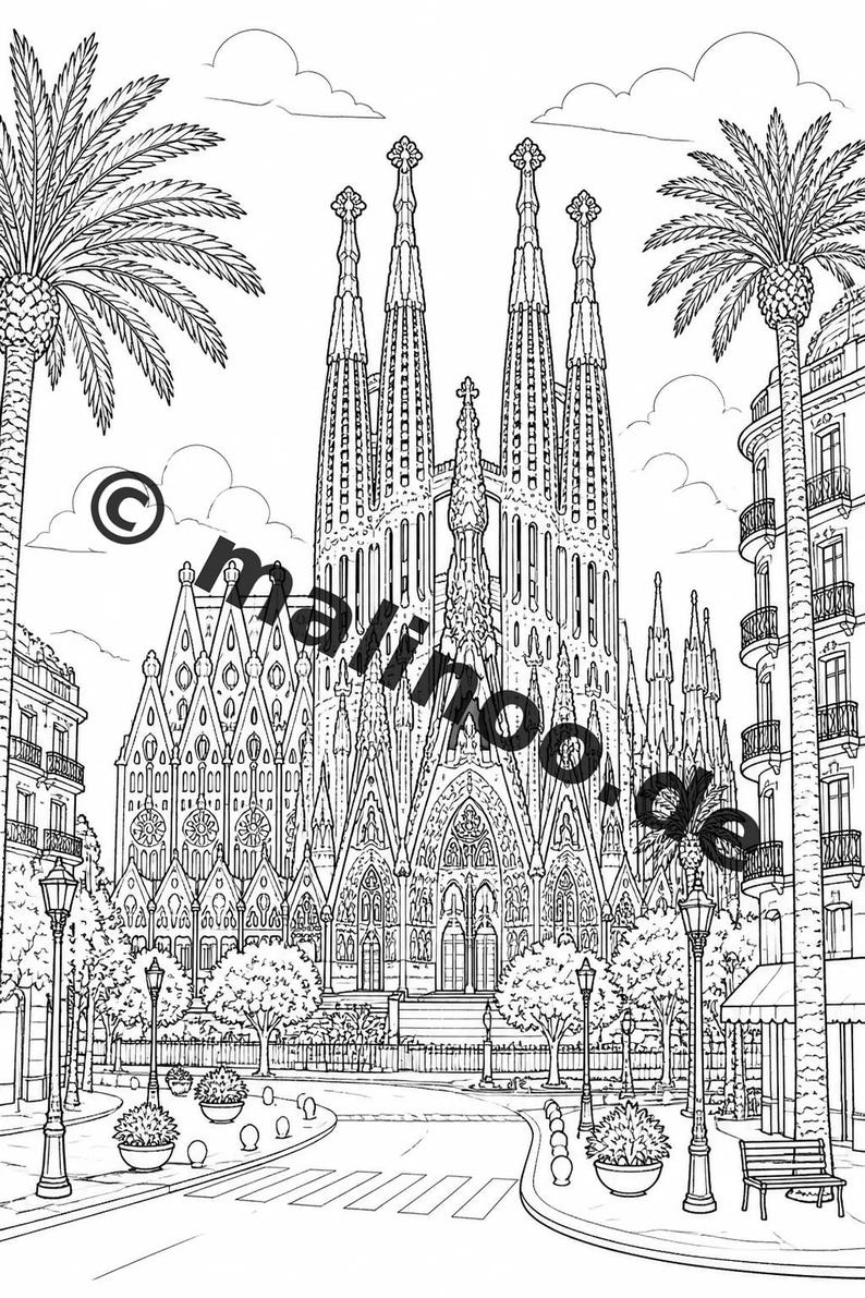 Libro da colorare sull'Europa per bambini - 20 pagine da colorare - Download PDF E1/B2 (DIN-A4) - Bomboniera, Regalo, Festa di compleanno per bambini, Gadget per feste immagine 5