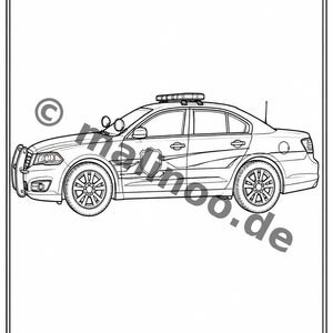 Livre de coloriage et de dessin sur le thème de la police pour les enfants de 8 ans et plus – 100 images à colorier – Petit cadeau d'anniversaire pour enfants (format A4) E1 image 8