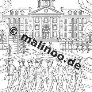 Police coloring book, printed, unbound – 100 coloring pages for children – MEGA BOOK 01 Edition 1 (DIN A4) image 16