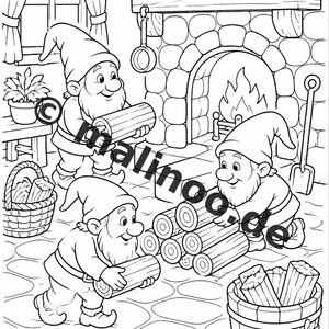 Libro para colorear de elfos para niños – 20 páginas para colorear – Impreso y encuadernado E1/B1 (DIN-A5) – Recuerdo de fiesta, regalo, fiesta de cumpleaños infantil, obsequio para invitados imagen 4