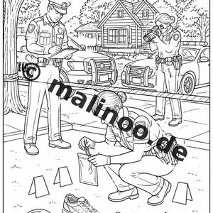Police Coloring Book PDF Download Digital – 20 Coloring Pages for Children – Book 02 Edition 1 (DIN-A4) image 14