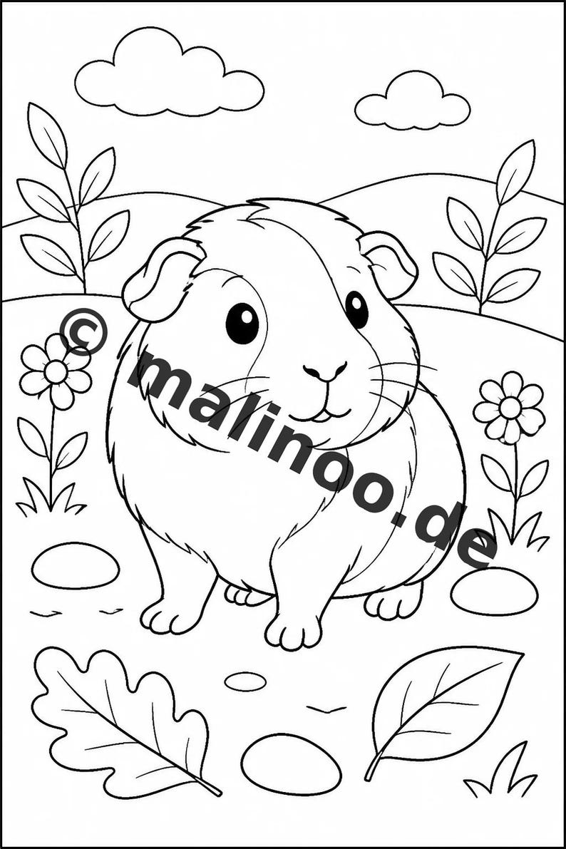 Activiteitenboek met cavia's voor kinderen – 100 puzzel- en activiteitenpagina's – Gedrukt + losse pagina's E1/B1 (DIN A4) – Cadeau, Activiteitenboek afbeelding 3