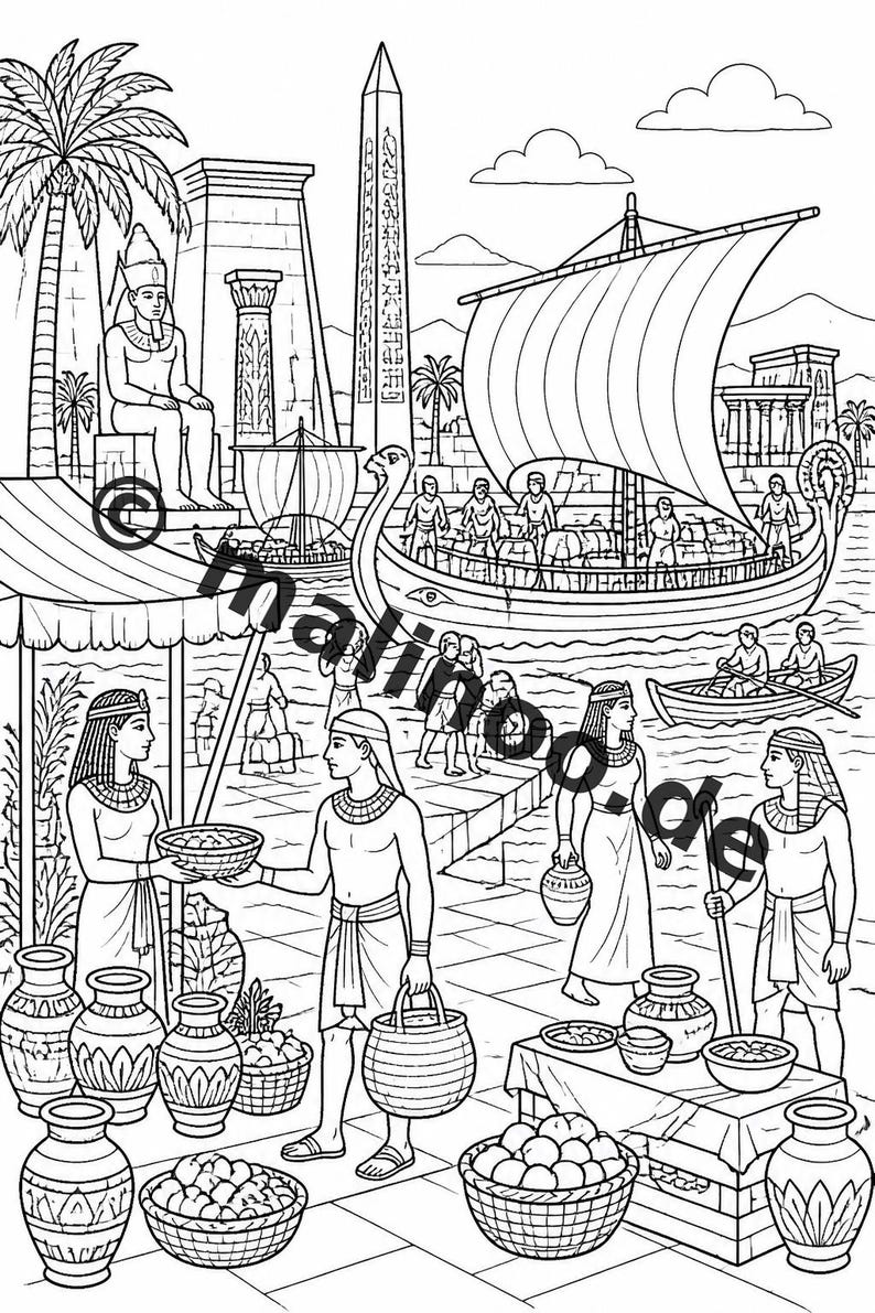 Egypt Coloring Book PDF Download digital – 20 coloring pages for children – Book 03 Edition 1 (DIN-A4) image 11