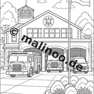 Fire Coloring Book for Kids – 20 Coloring Pages – PDF Download E1/B2 (DIN-A4) – Party Favor, Gift, Children's Birthday Party, Guest Gift image 3