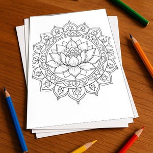Mandala coloring book, printed, unbound – 50 coloring pages for children – Volume 2, Edition 1 (DIN A4)