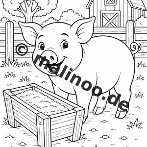 農場ぬりえブック PDF デジタル版ダウンロード – 子供向けぬりえ20ページ – ブック02 第1版 (DIN-A4) 画像 5