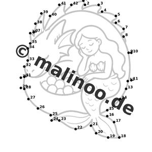 Meerjungfrauen Aktivitätsbuch Kinder – 100 Rätsel- und Aktivitätsseiten – gedruckt+lose E1/B1 (DIN-A4) – Geschenk, Beschäftigung Bild 9
