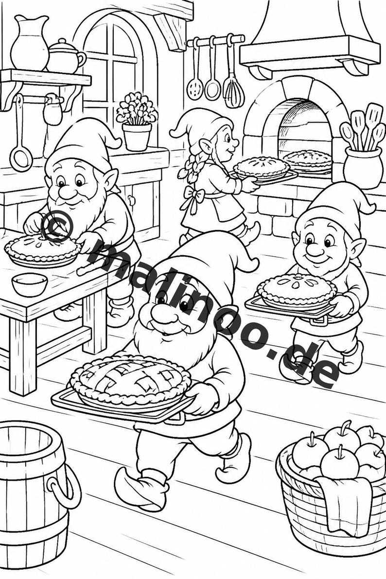 Livre de coloriage d'elfes pour enfants – 20 pages à colorier – Format imprimé et relié E1/B1 (DIN-A5) – Cadeau d'invité, souvenir de fête, cadeau pour anniversaire d'enfant image 9